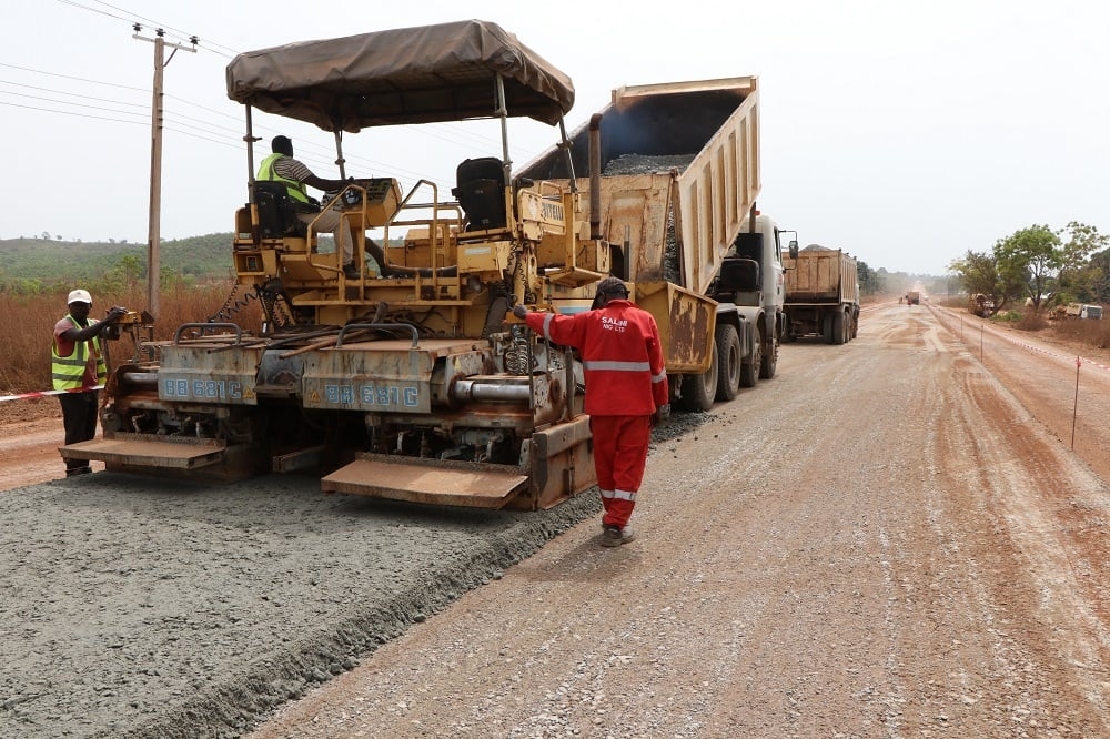 The Permanent Secretary, FMW&amp;H, Babangida Hussaini represented by Engr. Funso Adebiyi, Director Highway Construction and Rehabilitation Department, Federal Controller, Niger State, Engr. I.F. Umeh, representative of Messrs. Salini Nigeria Limited inspecting the Dualization of Suleja-Minna Road, Phase II, (KM 40+000-KM 101+000) Contract No. 6267 in Niger State on the 24th March, 2021.