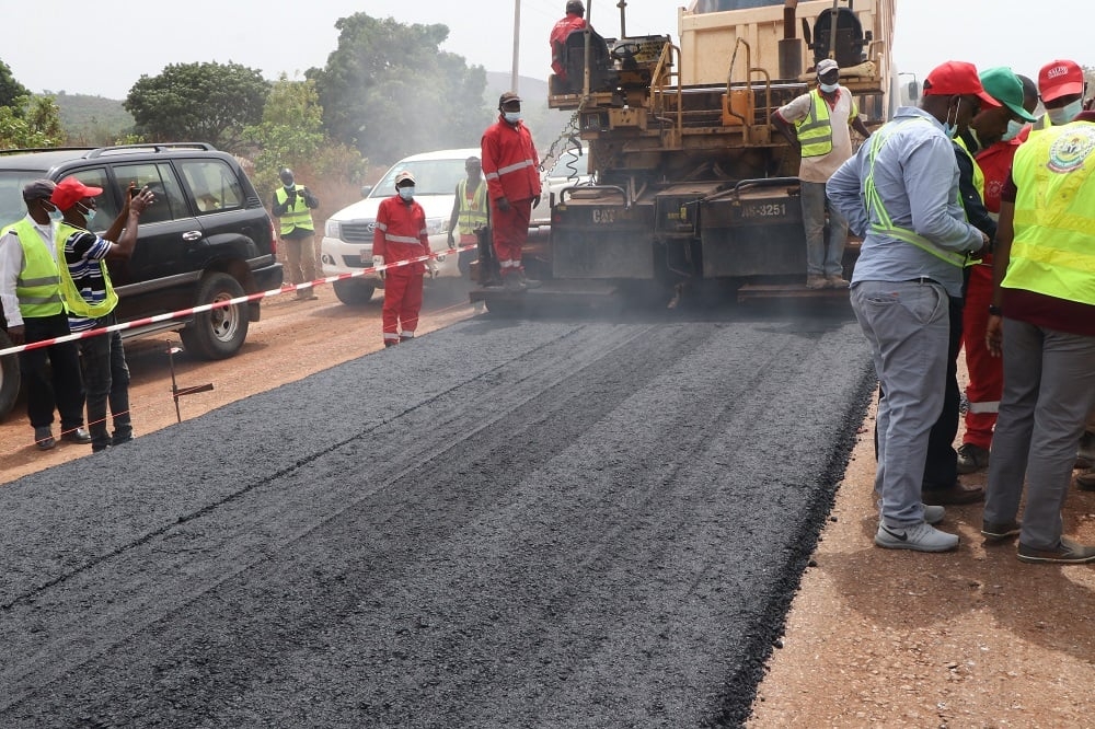 The Permanent Secretary, FMW&amp;H, Babangida Hussaini represented by Engr. Funso Adebiyi, Director Highway Construction and Rehabilitation Department, Federal Controller, Niger State, Engr. I.F. Umeh, representative of Messrs. Salini Nigeria Limited inspecting the Dualization of Suleja-Minna Road, Phase II, (KM 40+000-KM 101+000) Contract No. 6267 in Niger State on the 24th March, 2021.