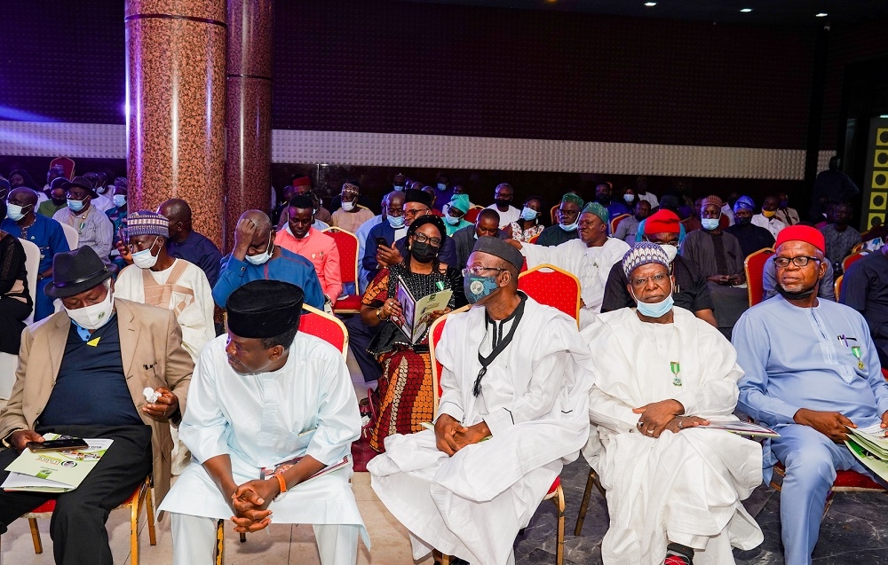 Cross Section of the participants  during the 39th Annual Olumide Memorial Lecture organized by the Nigerian Institution of Surveyors (NIS) and delivered by the Hon. Minister of Works and Housing, Mr Babatunde Fashola, SAN on the theme, &quot; Human Capital and Institution Building,&quot; at the Chida International Hotel, Utako, Abuja on Thursday 14th October 2021. 