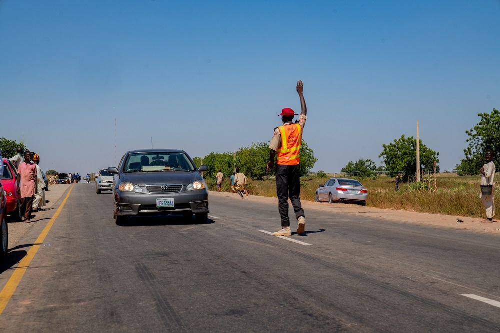 A view of the  Sokoto - Tambuwal -Jega - Kontagora - Makera Road Phase I &amp; II in Sokoto and Kebbi States during its Commissioning and Handover by Representative of the President and Hon. Minister of Justice and Attorney - General of the Federation, Mr Abubakar Malami, SAN ,Hon. Minister of Works and Housing, Mr Babatunde Fashola, SAN,  Governor of Kebbi State, Mr. Abubakar Atiku Bagudu, Chairman, Senate Committee on Works and Senator representing Kebbi Central Senatorial District, Senator Adamu Aliero, Chairman, House  Committee on Works, Hon. Abubakar Kabir Abubakar and others during the commissioning and Handover of Sokoto - Tambuwal -Jega - Kontagora - Makera Road Phase I &amp; II in Sokoto and Kebbi States on Thursday, 25th November 2021 at Koko/Bese LGA, Kebbi State.