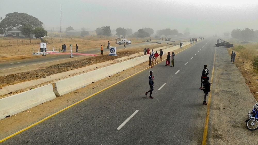 AÂ view of the Kano - Maiduguri Road, Section III (Azare - Potiskum) in Bauchi and Yobe States during its commissioning and Handover byÂ Representative of President Muhammadu Buhari andÂ Hon. Minister of State for Industry, Trade and Investment, Ambassador Maryam Katagum , Deputy Governor of Bauchi State, Senator Baba Tela , Emir of Katagum, Dr. Umar Faruq Umar, Commissioner for Works, Bauchi State, Abdulkadir Ibrahim Â  andÂ Â others Â at Azare on Thursday, 8thÂ  December 2021