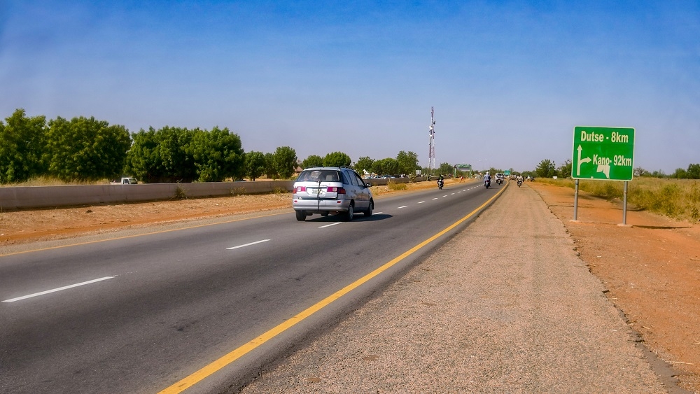 A view of the Kano - Maiduguri Road, Section II (Shuwarin - Azare) with Spur from Dutse to Kwanar Huguma in Jigawa/ Bauchi States during its commissioning and Handover by Representative of President Muhammadu Buhari and Hon. Minister of  Water Resources, Engr. Suleiman Adamu,Governor of Jigawa State, Alhaji Muhammad Badaru Abubakar, representative of the Hon. Minister of Works &amp; Housing and Permanent Secretary in the Ministry , Mr Babangida Hussaini, Emir of Dutse, Alhaji Nuhu Muhammadu Sanusi and others at Shuwarin on Monday 13th December 2021.