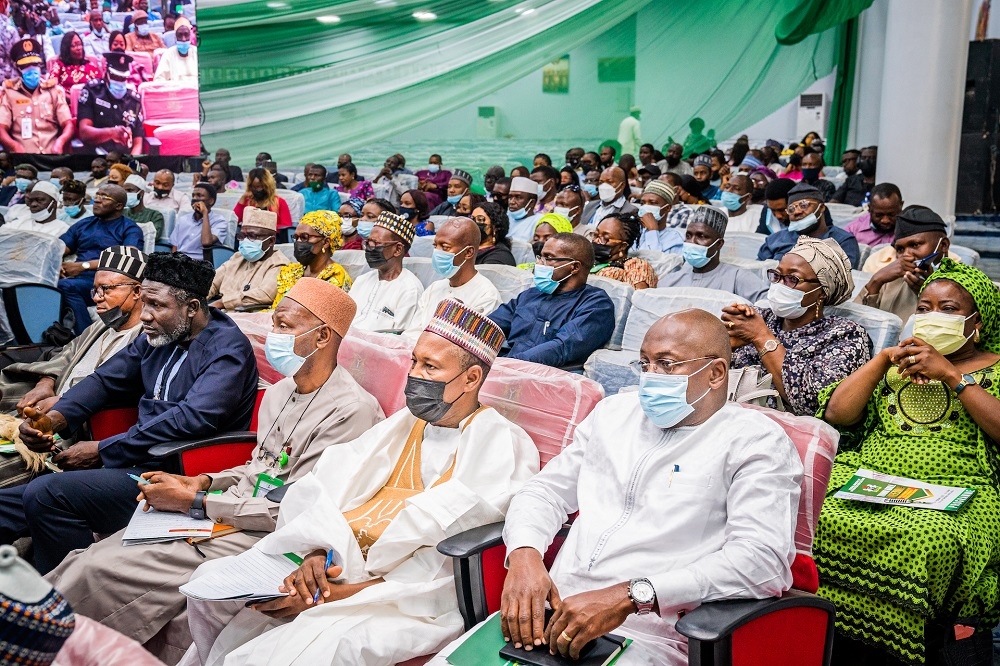 Cross section of the  audience during the Town Hall Meeting on the Achievements of the Federal Government in Infrastructure Development  organized by the Federal Ministry of Information and Culture at the NAF Conference Centre, Abuja on Tuesday , 22nd February  2022