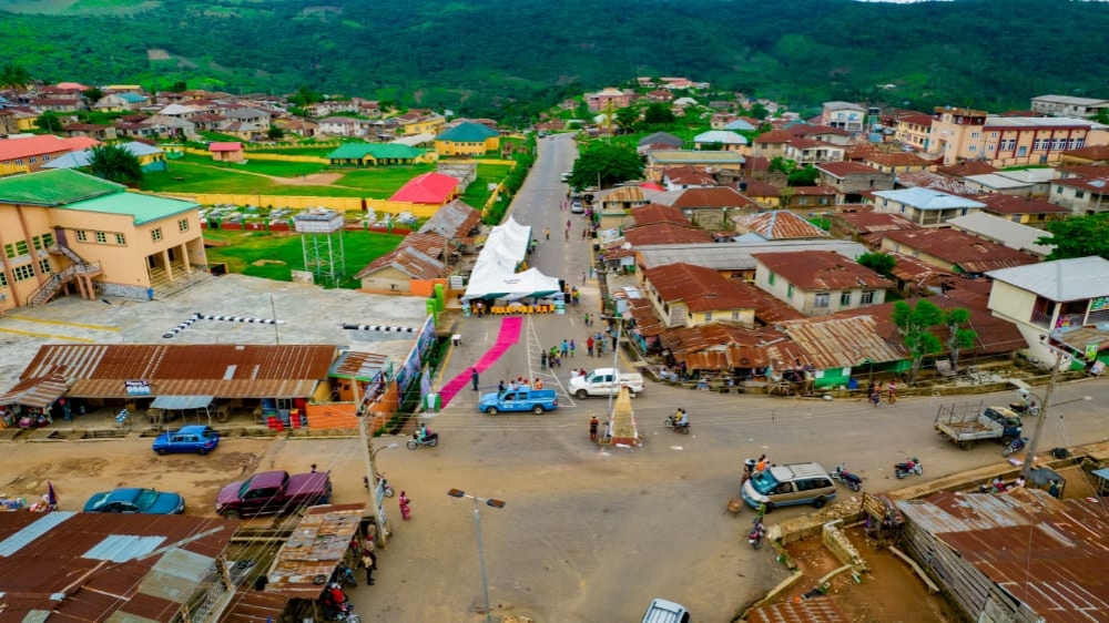 Area View of the Official Commissioning and Handover of Efon Alaaye - Erinmo - Iwaraja Road in Ekiti State today 16th of June 2022