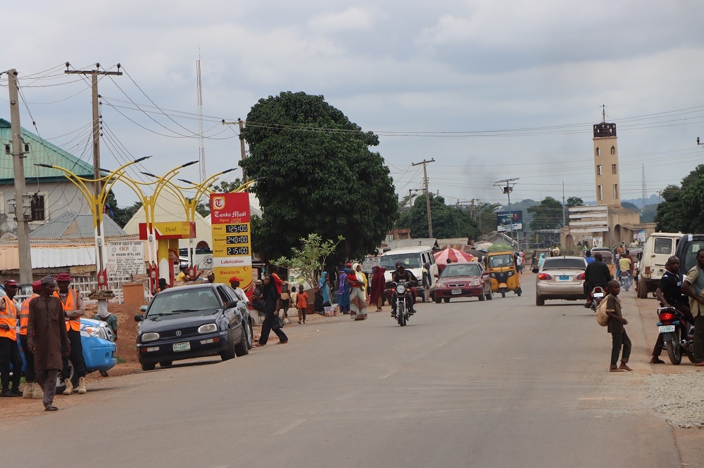 A cross section of motorists plying the newly completed road