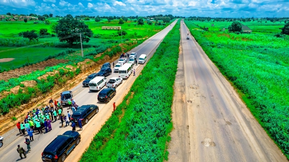 L-R :Clerk House Committee on Works, Caroline Asan,  Member Hon. Ari Mohammad Abdulmumin, The Project Manager, Engr.Henry Usar,  Chairman House Committee on Works, Hon. Engr. Abukabar Kabir Abubakar, Member Hon. Kani FaInspection of the Expansion of 5.4Km Abuja- Keffi Express Way and Dualization of 220km Keffi-Akwanga-Lafia- Makurdi Road, Thursday, September 22, 2022.