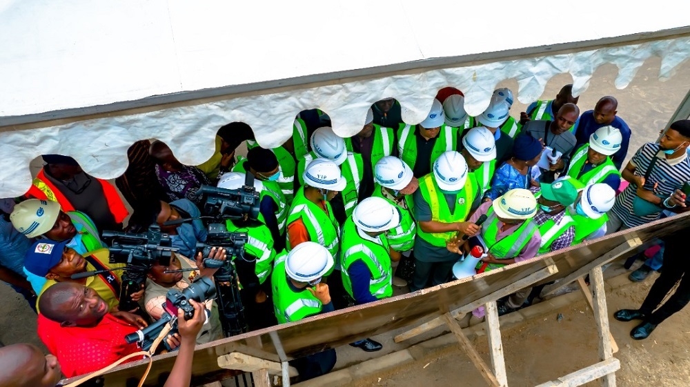 L-R :Clerk House Committee on Works, Caroline Asan,  Member Hon. Ari Mohammad Abdulmumin, The Project Manager, Engr.Henry Usar,  Chairman House Committee on Works, Hon. Engr. Abukabar Kabir Abubakar, Member Hon. Kani FaInspection of the Expansion of 5.4Km Abuja- Keffi Express Way and Dualization of 220km Keffi-Akwanga-Lafia- Makurdi Road, Thursday, September 22, 2022.