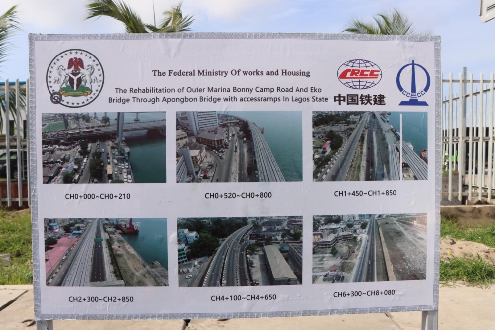 Project board for Outer - Marina - Bonny Camp Road in Lagos State