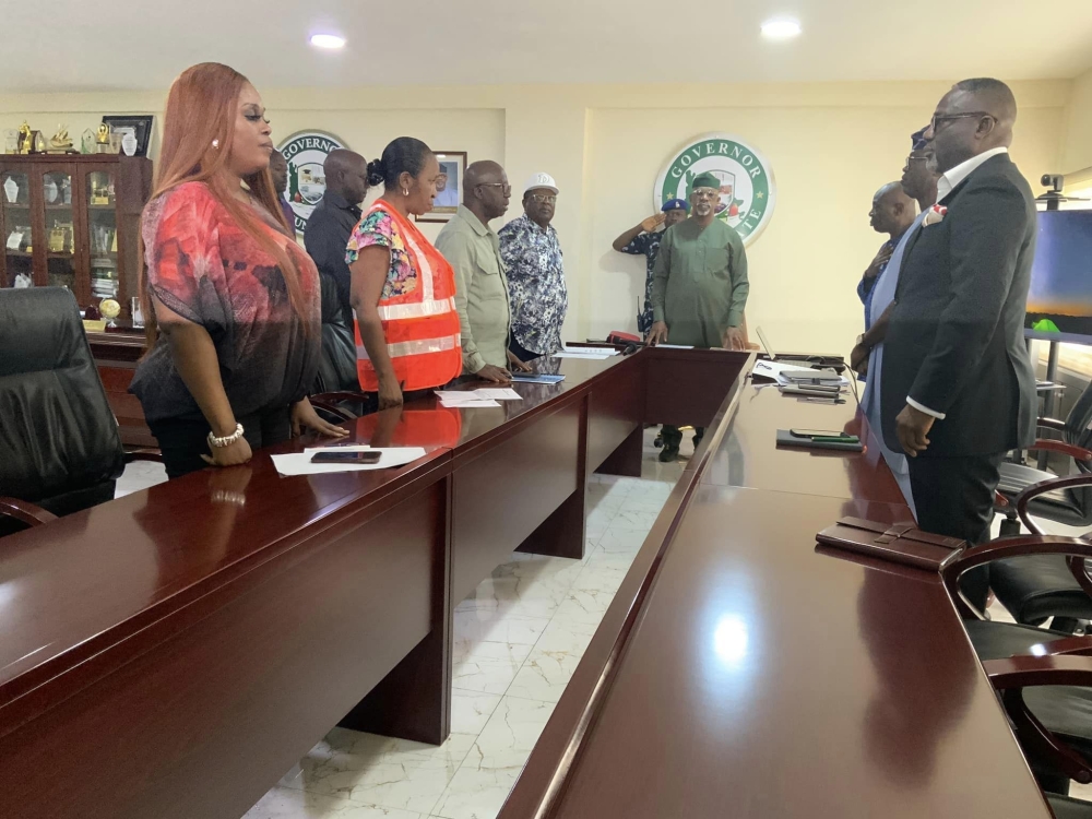 Honourable Minister, Federal Ministry of Works, Senator Dave Umahi on a courtesy visit to the Executive Governor, Prince Dapo Abiodun CON, Governor of Ogun State on the 31st August, 2023