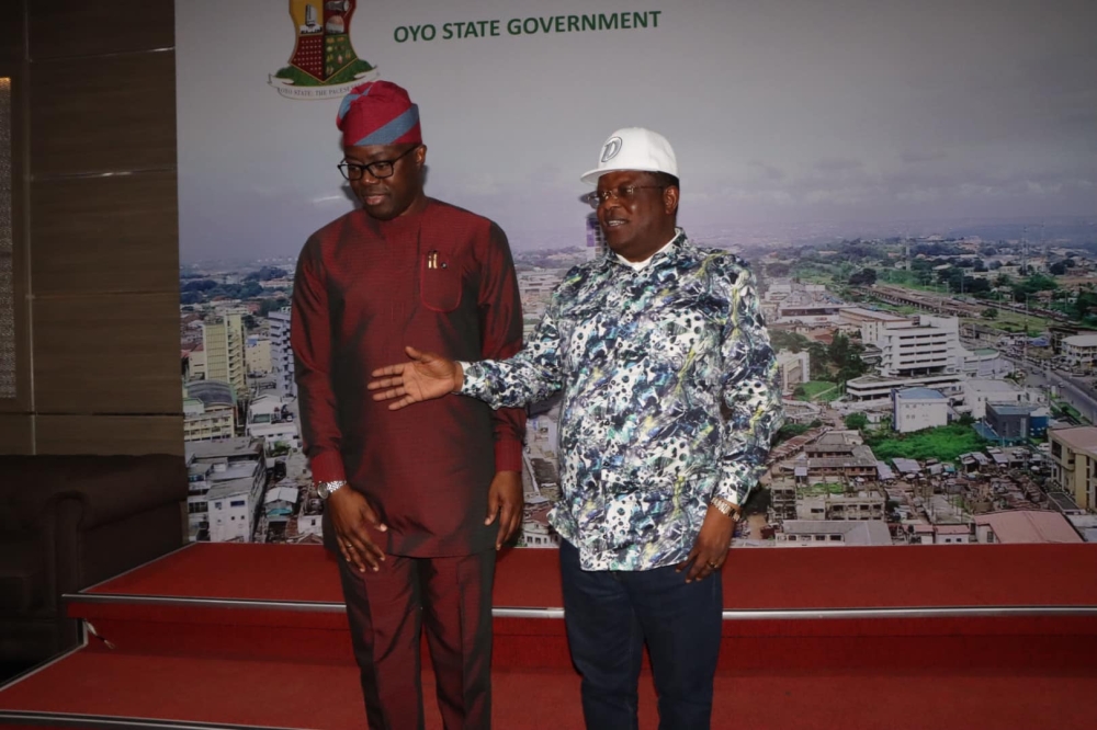 Honourable Minister, Federal Ministry of Works, Senator Dave Umahi on a courtesy visit to the Executive Governor, Oluwaseyi Abiodun Makinde, Governor of Oyo State on the 31st August, 2023