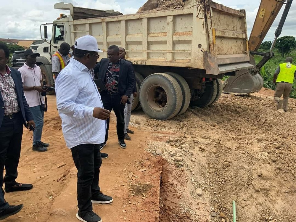 Honourable Minister of Works, H.E (Engr) Nwaze David Umahi and some management staff inspecting the Dualization of Abuja–Lokoja Road, Section II, Sheda – Abaji on the 17th of September, 2023