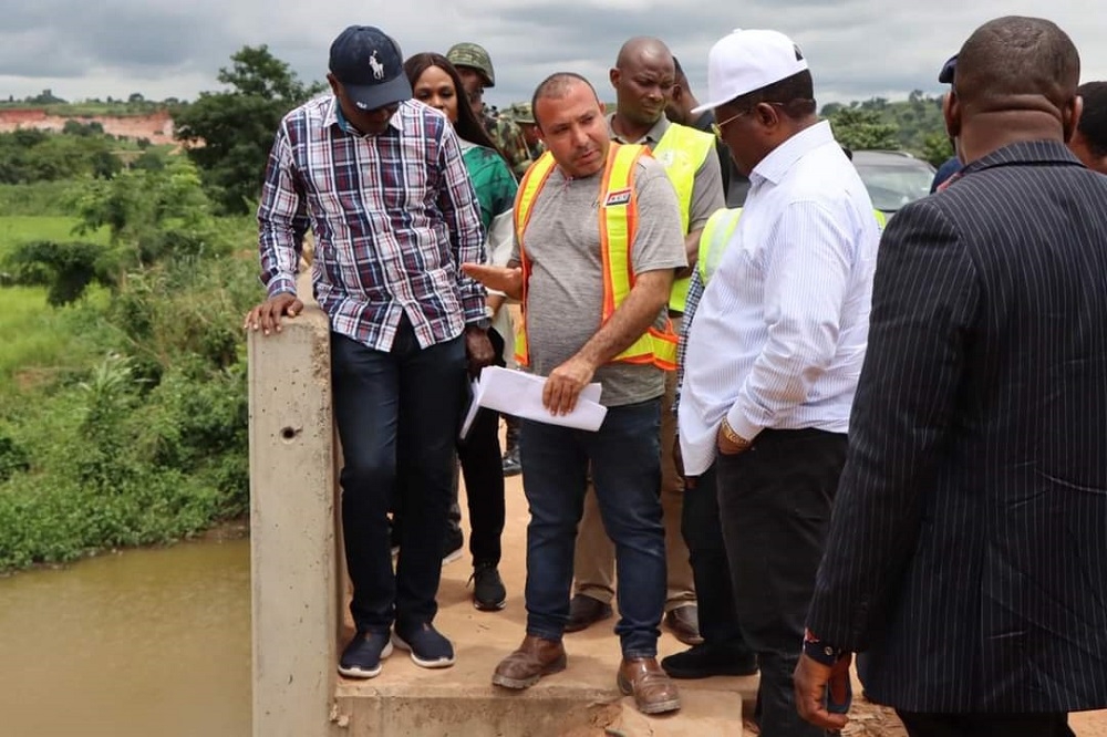 Honourable Minister of Works, H.E (Engr) Nwaze David Umahi and some management staff inspecting the Dualization of Abuja–Lokoja Road, Section II, Sheda – Abaji on the 17th of September, 2023