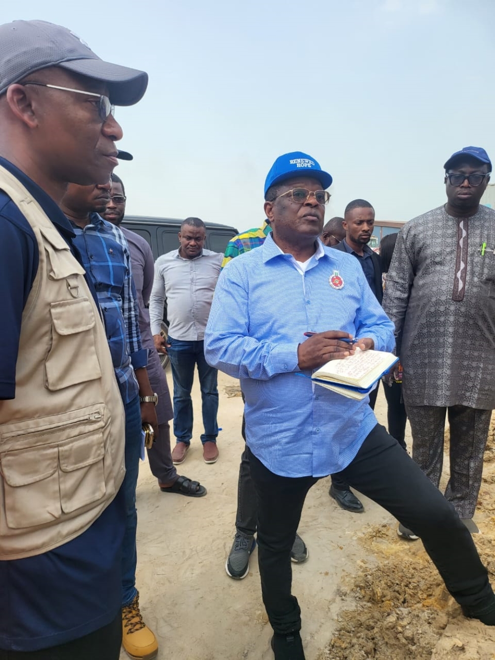 Works Minister, His Excellency Sen. Engr Nweze David Umahi arriving in Nigeria from Cotonou, Benin Republic where he chaired a Steering Committee on the construction of Lagos- Abidjan Highway Corridor Development Project on 15th December,2023,