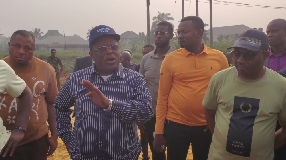 Minister of Works, Sen Umahi  inspects the 56.10 kilometers Enugu-Port Harcourt Dual Carriageway under reconstruction in Abia State and the 15 kilometers Eleme to Onne Junction in East West Road Section 3, comprising of 3 lanes each in Port Harcourt, Rivers State