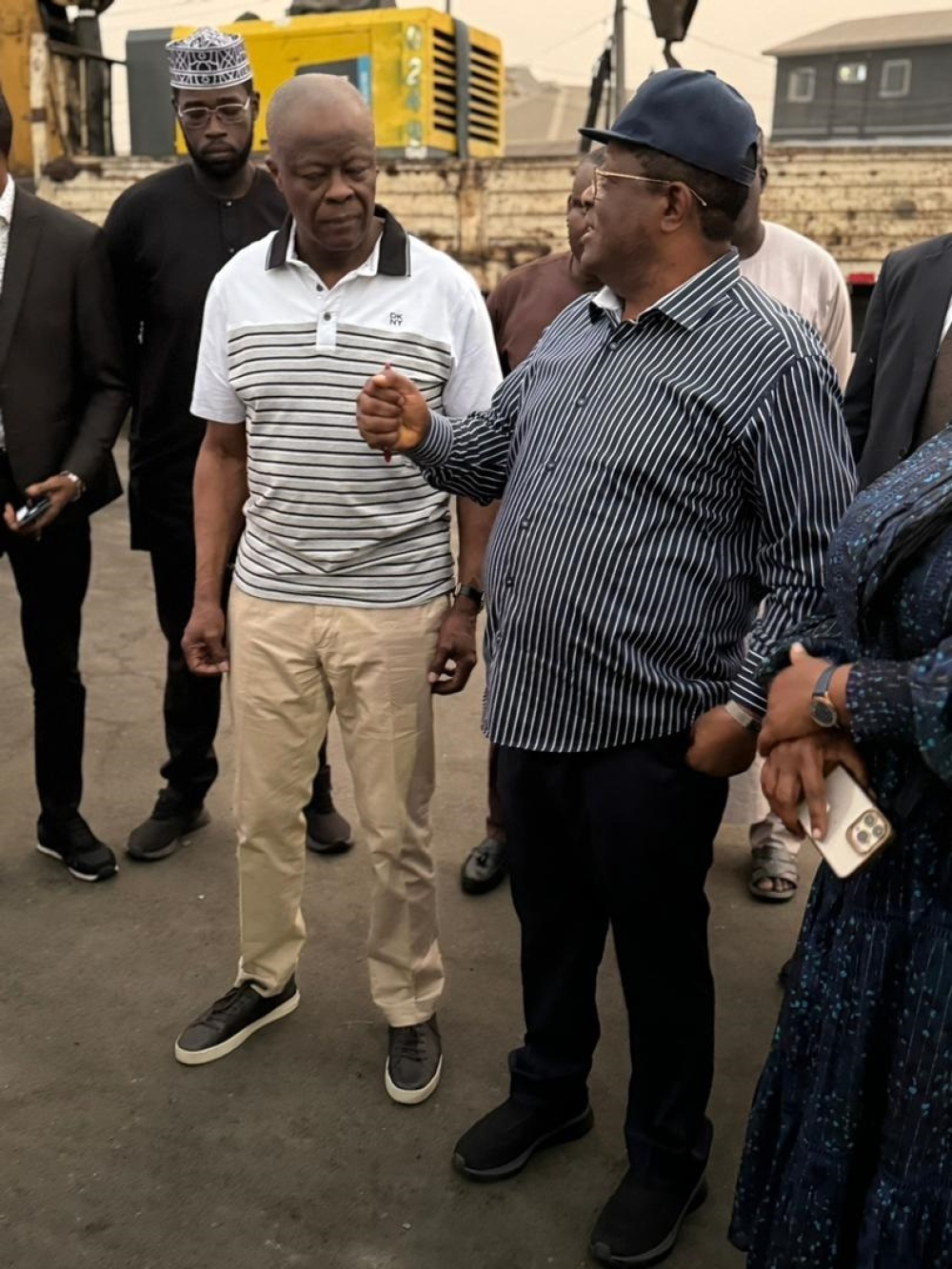 Honourable Minister of Works, Sen. Engr. Nweze David Umahi, CON, and his counterpart, the Minister of Finance and Coordinating Minister of the Economy, Chief Wale Edun