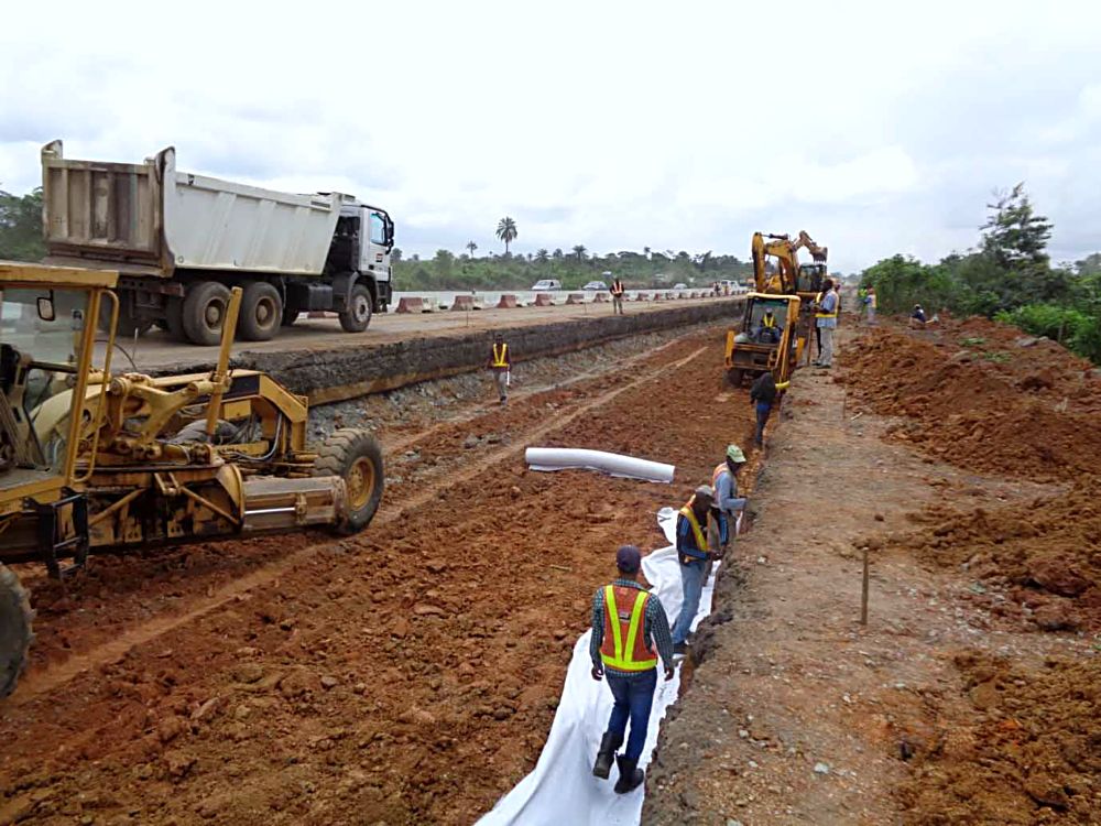 Work in Progress... Personnel of theÂ Reynolds Construction Company Nigeria Limited, working on the Rehabilitation, Reconstruction and Expansion of Lagos - Ibadan Â Expressway Section ll (Shagamu-lbadan).Â 