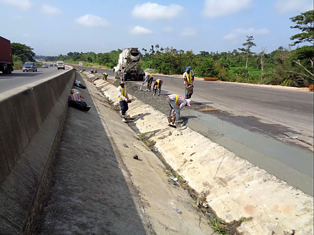 Work in Progress... Personnel of theÂ Reynolds Construction Company Nigeria Limited, working on the Rehabilitation, Reconstruction and Expansion of Lagos - Ibadan Â Expressway Section ll (Shagamu-lbadan).Â 