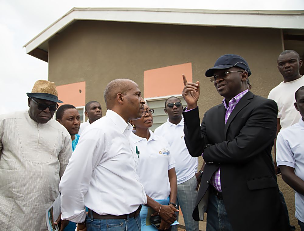 Hon.Minister of Power, Works & Housing, Mr Babatunde Fashola, SAN (right),Special Adviser on Â Housing and Urban Development to the Minister, Â Mr Abiodun Oki(left), and CEO, Millard Fuller Foundation, Mr Sam OdiaÂ during the Minister's inspection tour of the 400-Unit Affordable Housing Project - Fuller Estate at Luvu-Madaki, Nasarawa State on Friday 14th,October 2016.Â 