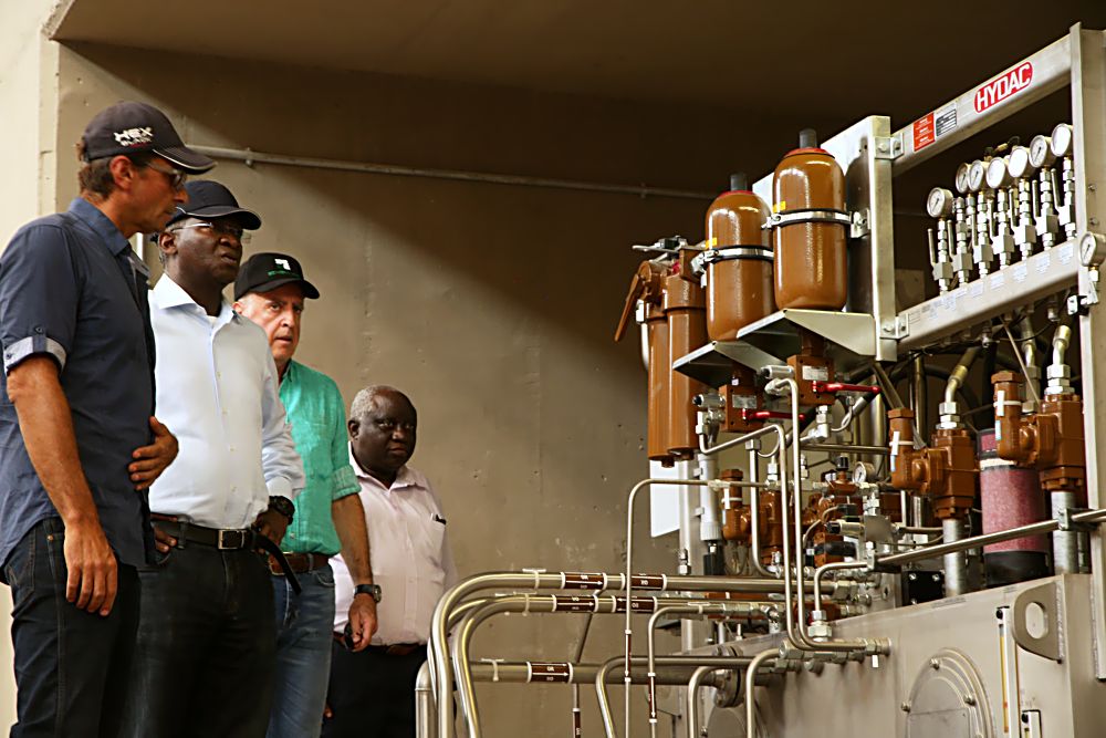 Hon.Minister of Power, Works & Housing, Mr Babatunde Fashola,SAN (2nd left),Director, Renewable and Rural Power Access in the Ministry, Engr. Abayomi AdebisiÂ (right), Managing Director, SCC Nigeria Limited, Engr. Levy Yuvel(2nd right)andÂ Project Manager, SCCÂ Nigeria Limited,Engr.Â MichaelÂ Rolbin(l eft)Â during the Minister's inspection tour of the Kashimbilla 40MW Hydropower Plant inÂ Taraba StateÂ on Thursday 27th, October 2016.