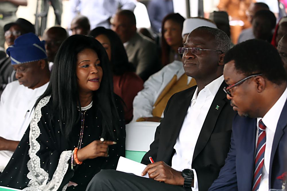 Hon . Minister of Power, Works & Housing, Mr Babatunde Fashola, SAN( middle), Managing Director of Niger Delta Power Holding Company Limited(NDPHC), Mr Chiedu Ugbo (right)Â  and MD/ CEO, Cartlark International Ltd, Engr. Maryam Akanmode (left) during the commissioning of the NIPP 330KV Switching StationÂ  by the Federal Government through the Niger Delta Power Holding Company Limited in Ikot Ekpene, Akwa Ibom State on Monday 21st November, 2016.